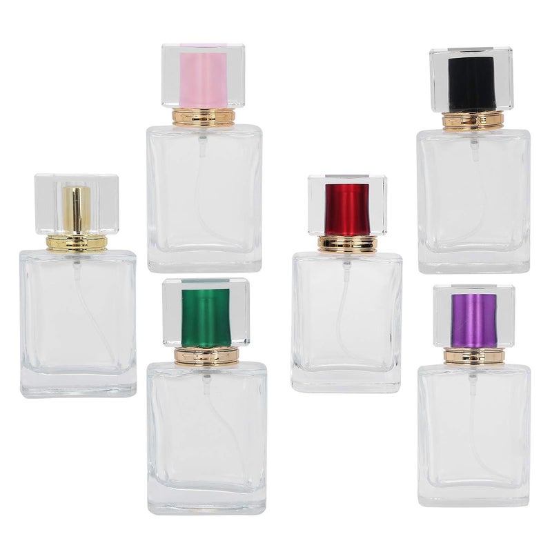 woobles 6Pcs Glass Refillable Spray Bottle, Empty Perfume Bottle Atomize Cosmetic for Travel or Home DIY (50ml) - Image 4